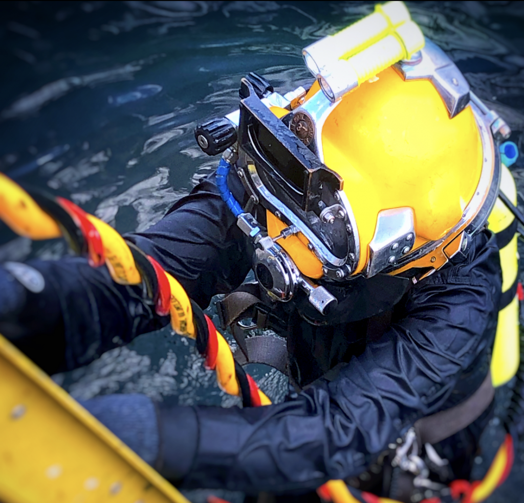 Diver in KM37 Exiting After Inspection